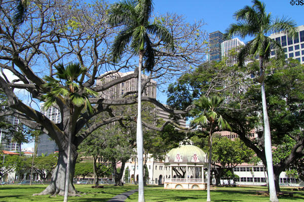 Coronation Pavilion (1883) (aka band shell) on grounds of 'lolani Palace. Honolulu, HI.