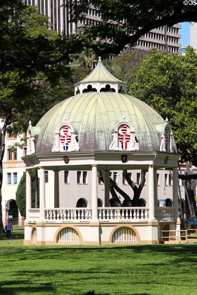 Coronation Pavilion (1883) (aka band shell) on grounds of 'lolani Palace. Honolulu, HI.