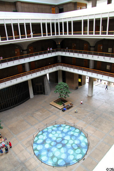 Aquarius mosaic (1969) in central courtyard of Hawaii State Capitol. Honolulu, HI.