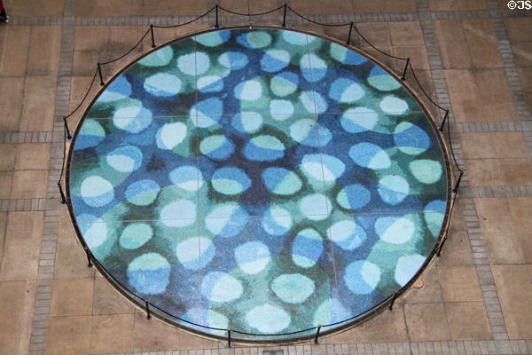 Aquarius mosaic (1969) by Tadashi Sato in central courtyard of Hawaii State Capitol. Honolulu, HI.