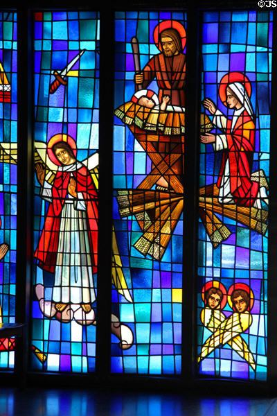 Nativity scene on St Andrew's Cathedral's Great West Window. Honolulu, HI.