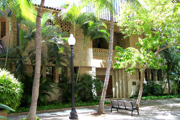 C. Brewer & Co. Building (1930) (827 Fort St.). Honolulu, HI. Style: Mediterranean. Architect: Hardie Phillips of Meyers, Murray & Phillips + Bertram Grosvenor Goodhue. On National Register.