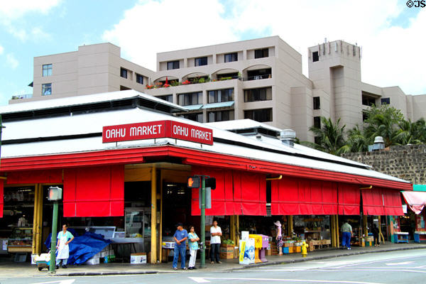 Oahu Market (King at Kekaulike Sts.) in Honolulu Chinatown. Honolulu, HI.