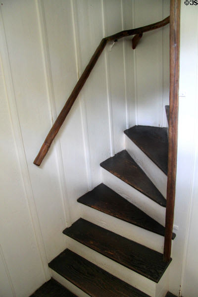 New England style stairway in Oldest Frame House of Mission House Museum. Honolulu, HI.
