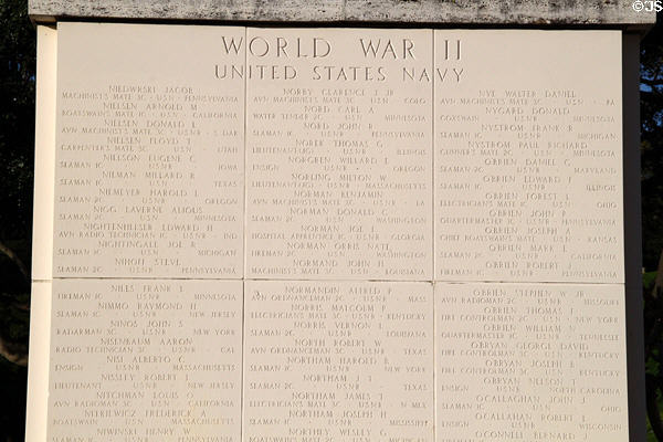 Some of 28,778 names of missing American servicemen from World War II, Korea & Viet Nam on Honolulu Memorial at Punchbowl Cemetery. Honolulu, HI.