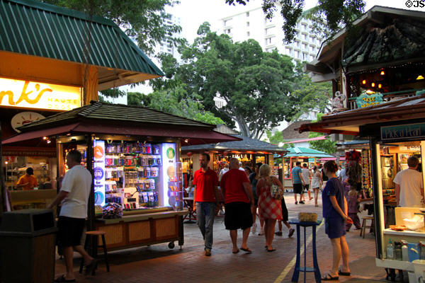 Outdoor International Market Place in the evening. Waikiki, HI.