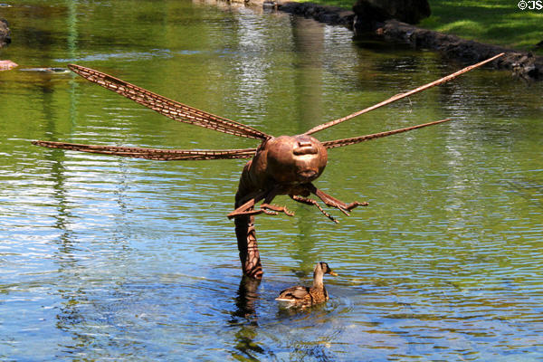 Pinao dragonfly sculpture (2001) by Paul J. Saviskas in Kapi''olani Park. Waikiki, HI.