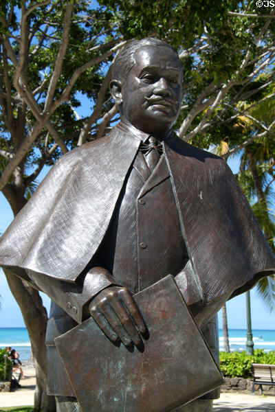 Prince Jonah Kuhio Kalaniana'ole (1871-1922) statue (2002) by Sean Browne. Waikiki, HI.
