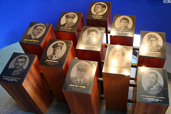 Memorial to Congressional Medal of Honor recipients at U.S. Army Museum. Waikiki, HI.