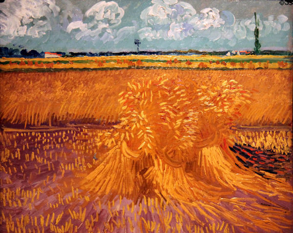 Wheat Fields painting (1888) by Vincent van Gogh at Honolulu Academy of Arts. Honolulu, HI.