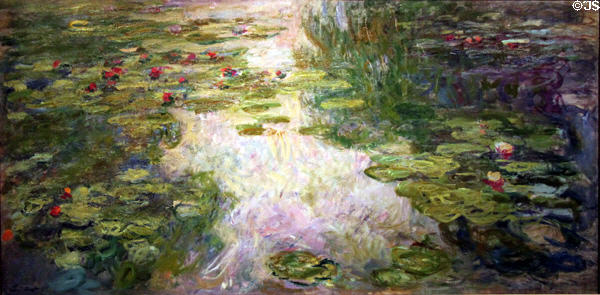 Water Lilies painting (1917-9) by Claude Monet at Honolulu Academy of Arts. Honolulu, HI.