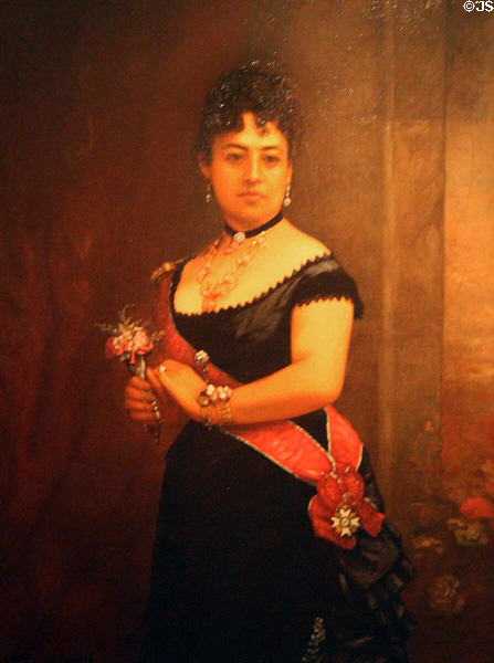 Queen Emma (1836-1885) portrait by William Cogswell at Bishop Museum. Honolulu, HI.