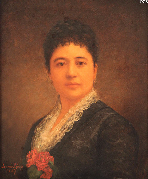 Princess Bernice Pauahi Bishop (1831-1884) portrait by Jennie S. Loop at Bishop Museum. Honolulu, HI.