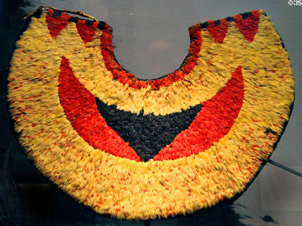 Feathered cape ('ahu'ula) (1830-5) at Bishop Museum. Honolulu, HI.