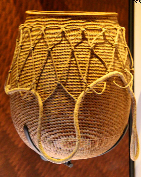 Hawaiian basket (hīna'i) at Bishop Museum. Honolulu, HI.