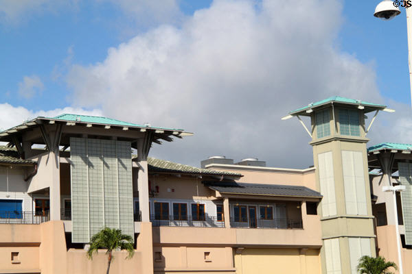 Oriental-flavor architecture of Ala Moana Shopping Center. Honolulu, HI.