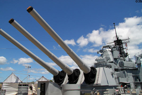 USS Missouri 16" rear guns. Honolulu, HI.