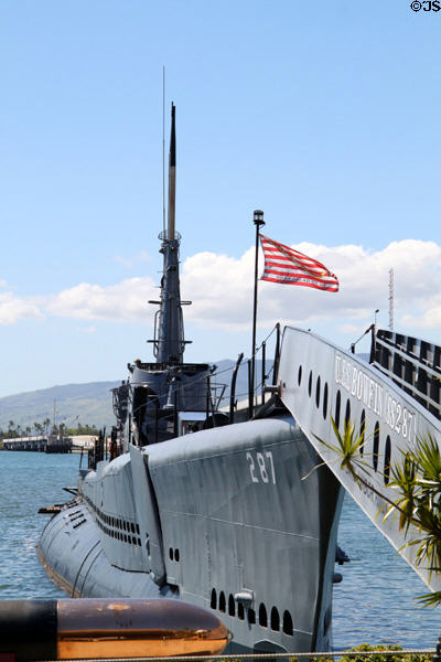 USS Bowfin (SS/AGSS-287) (1942) Balao-class submarine at USS Bowfin Submarine Museum in Pearl Harbor. Honolulu, HI. On National Register.