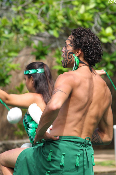 New Zealand performers in Rainbows of Paradise show at Polynesian Cultural Center. Laie, HI.