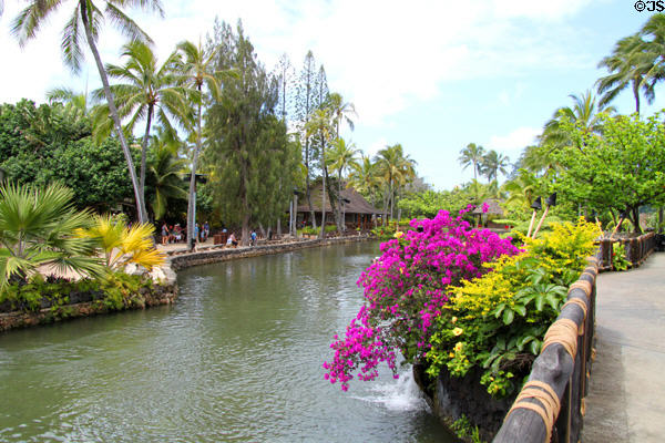 Canal running through Polynesian Cultural Center. Laie, HI.