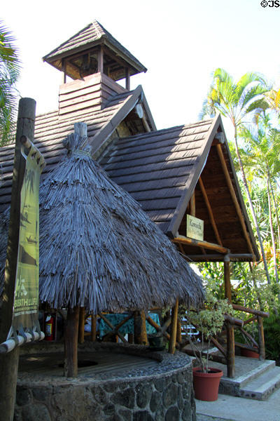 Replica of 1850 Missionary Chapel built throughout Polynesia at Polynesian Cultural Center. Laie, HI.