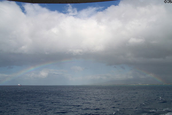 Rainbow over sea off Honolulu. HI.