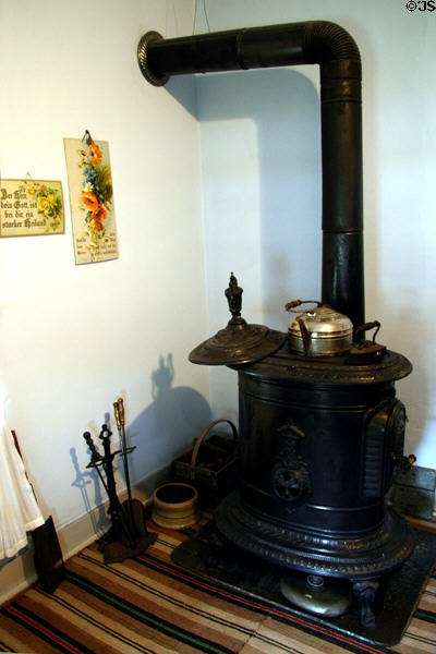 Cast iron stove at Amana Heritage Museum. Amana, IA.