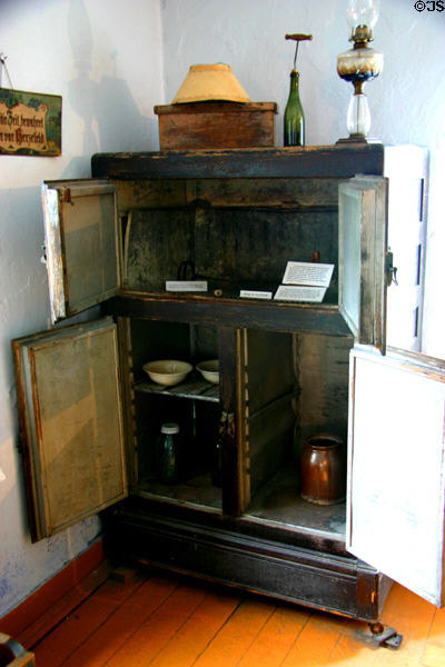 Ice box in Ruedy communal kitchen. Middle Amana, IA.