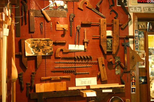 Antique woodworking tools at Schanz Furniture Shop. South Amana, IA.