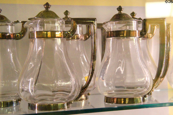 Union Pacific water carafes at Union Pacific Railroad Museum. Council Bluffs, IA.