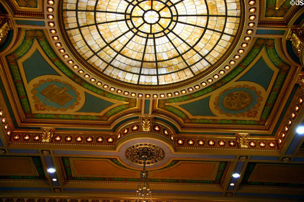 Skylight of House chamber of Iowa State Capitol. Des Moines, IA.