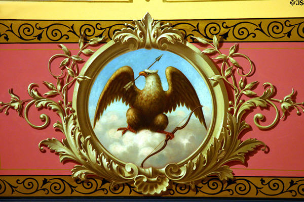 Eagle mural on ceiling of Governor's office in Iowa State Capitol. Des Moines, IA.