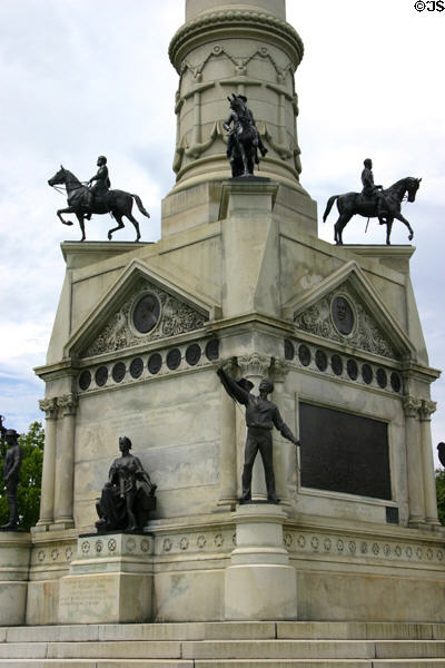 Base of Civil War or Soldiers' and Sailors' Monument at Iowa State Capitol. Des Moines, IA.