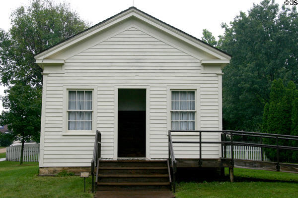 Schoolhouse (1853) where Hoover attended school moved to site by Parks Service. West Branch, IA.