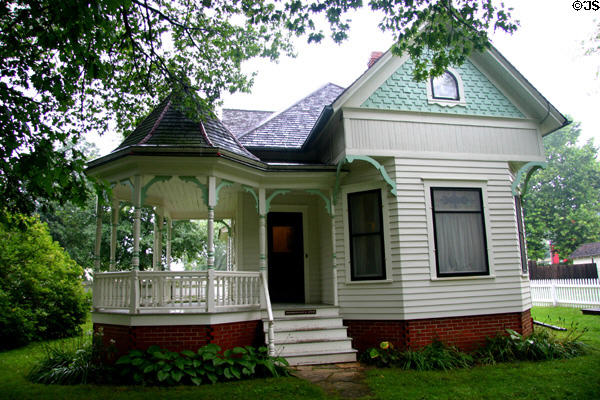 C.E. Smith House (1903) preserved in Hoover National Historic Site. West Branch, IA. Style: Queen Anne.