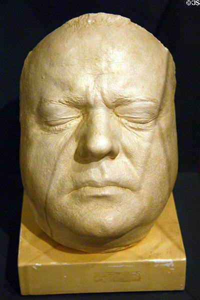 Plaster life mask of Herbert Hoover (1919) cast at Versailles Peace Conference at Hoover Museum. West Branch, IA.