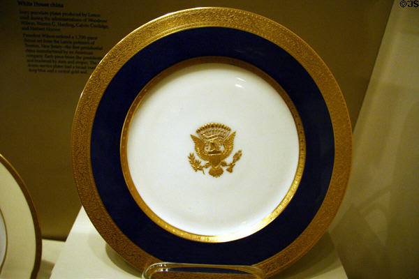 Presidential China used from Woodrow Wilson through Herbert Hoover by Lenox of Trenton, NJ at Hoover Museum. West Branch, IA.