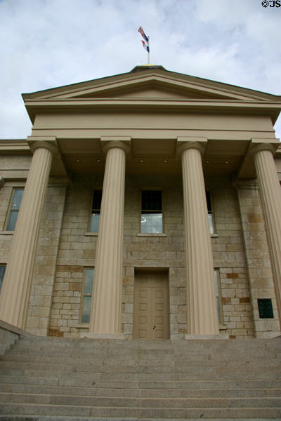 Portico of Old Iowa Capitol, also last territorial capitol building. Iowa City, IA.
