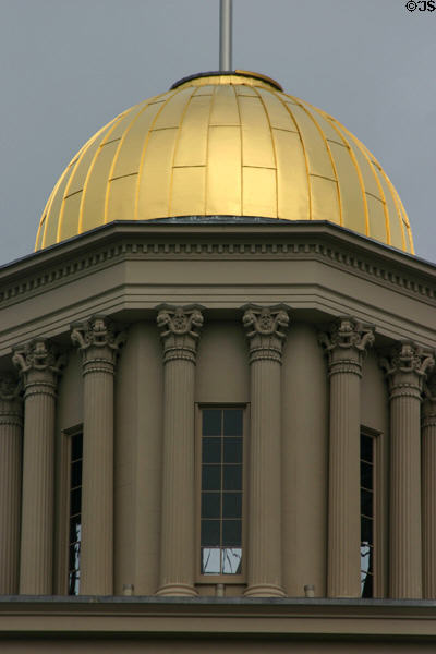 Golden dome details of Old Iowa Capitol. Iowa City, IA.