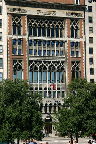 Chicago Athletic Association (1893) (12 South Michigan Ave.). Chicago, IL. Style: Gothic Revival. Architect: Henry Ives Cobb.