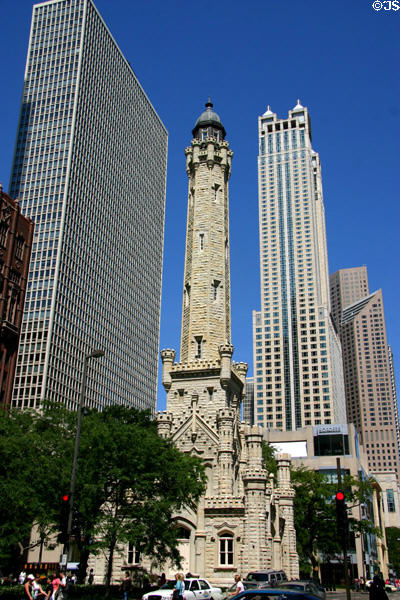 Old Water Tower (1867-9) (138 ft / 42m) (806 North Michigan Ave.). Chicago, IL. Architect: William W. Boyington.