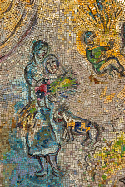 Marc Chagall's mosaic detail of couple with horse at Chase Tower. Chicago, IL.
