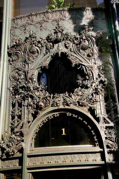 Metalwork details of Carson Pirie Scott entrance. Chicago, IL.