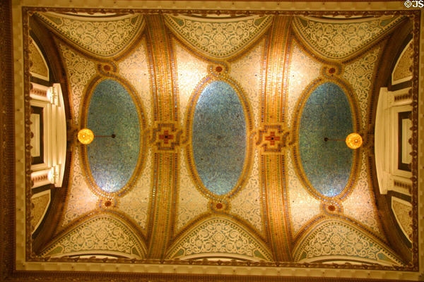 Mosaic ceiling of one open well area in Marshall Field & Co. Chicago, IL.