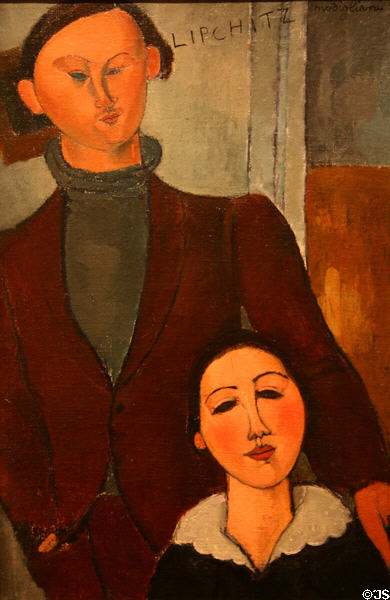 Jacques & Berthe Lipchitz portrait (1916) by Amedeo Modigliani at Art Institute of Chicago. Chicago, IL.
