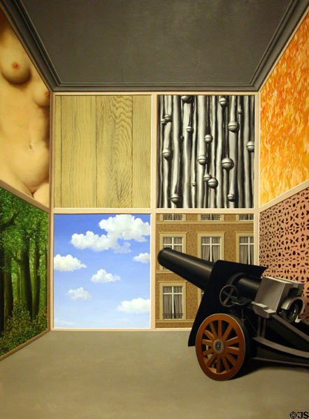 On the Threshold of Liberty painting (1937) by René Magritte at Art Institute of Chicago. Chicago, IL.