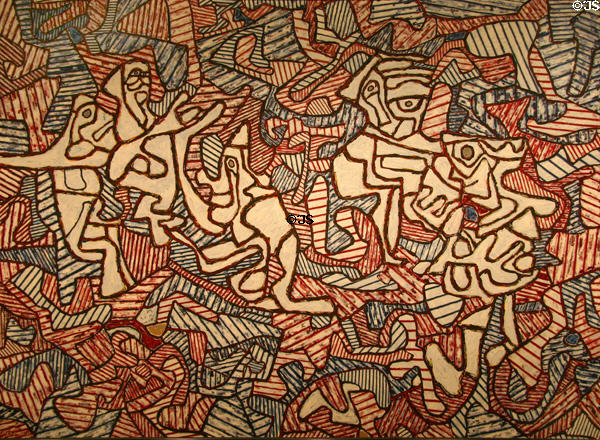 Genuflection of the Bishop painting (1963) by Jean Dubuffet at Art Institute of Chicago. Chicago, IL.