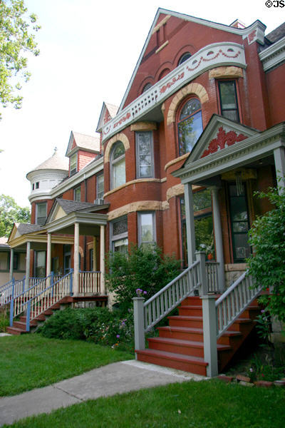 Red brick Victorian Romanesque house (200 Forest Ave.). Oak Park, IL.