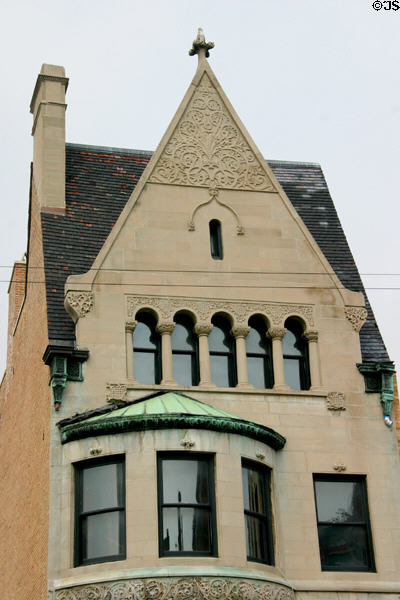 Harriet P. Rees House (1888) (2110 South Prairie Ave.). Chicago, IL. Style: Romanesque Revival. Architect: Cobb & Frost.
