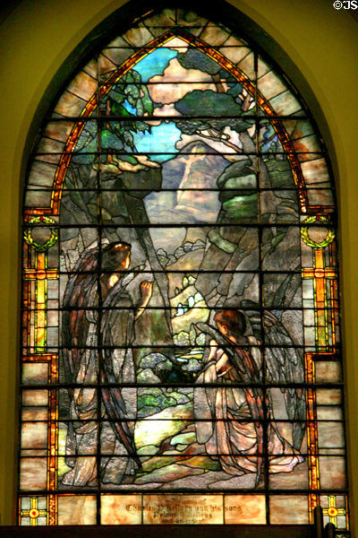 Angels stained glass windows by Louis Comfort Tiffany & Edward Burne-Jones in Second Presbyterian Church. Chicago, IL.